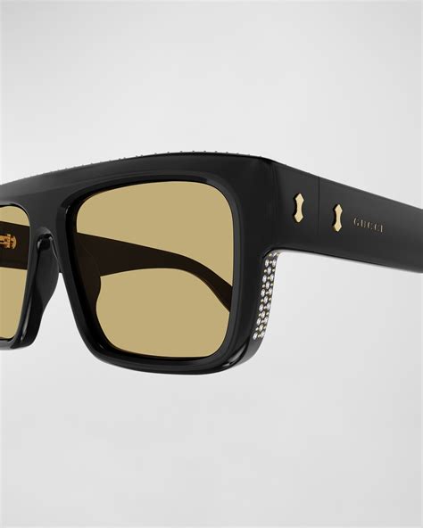 gucci black sunglasses with crystals|gucci acetate sunglasses.